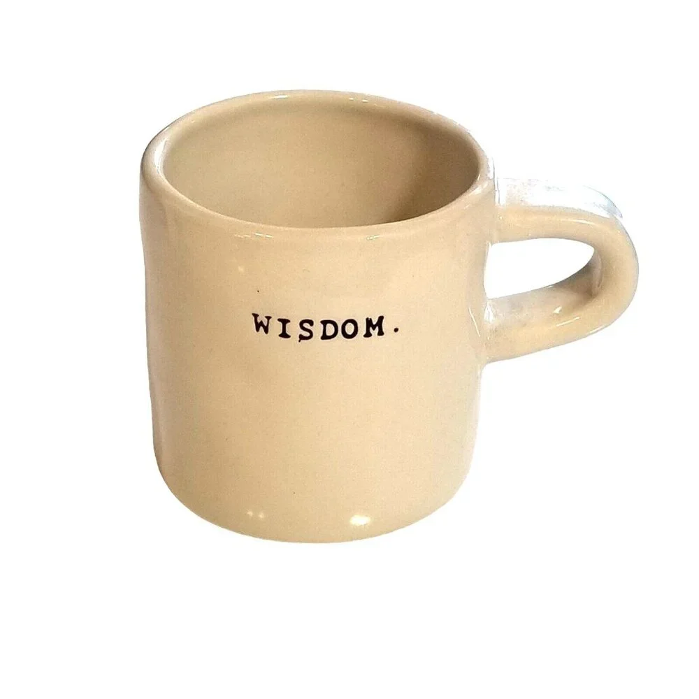 Authentic Rae Dunn Wisdom Ceramic Coffee Mug‎ Magenta Artisan Collection